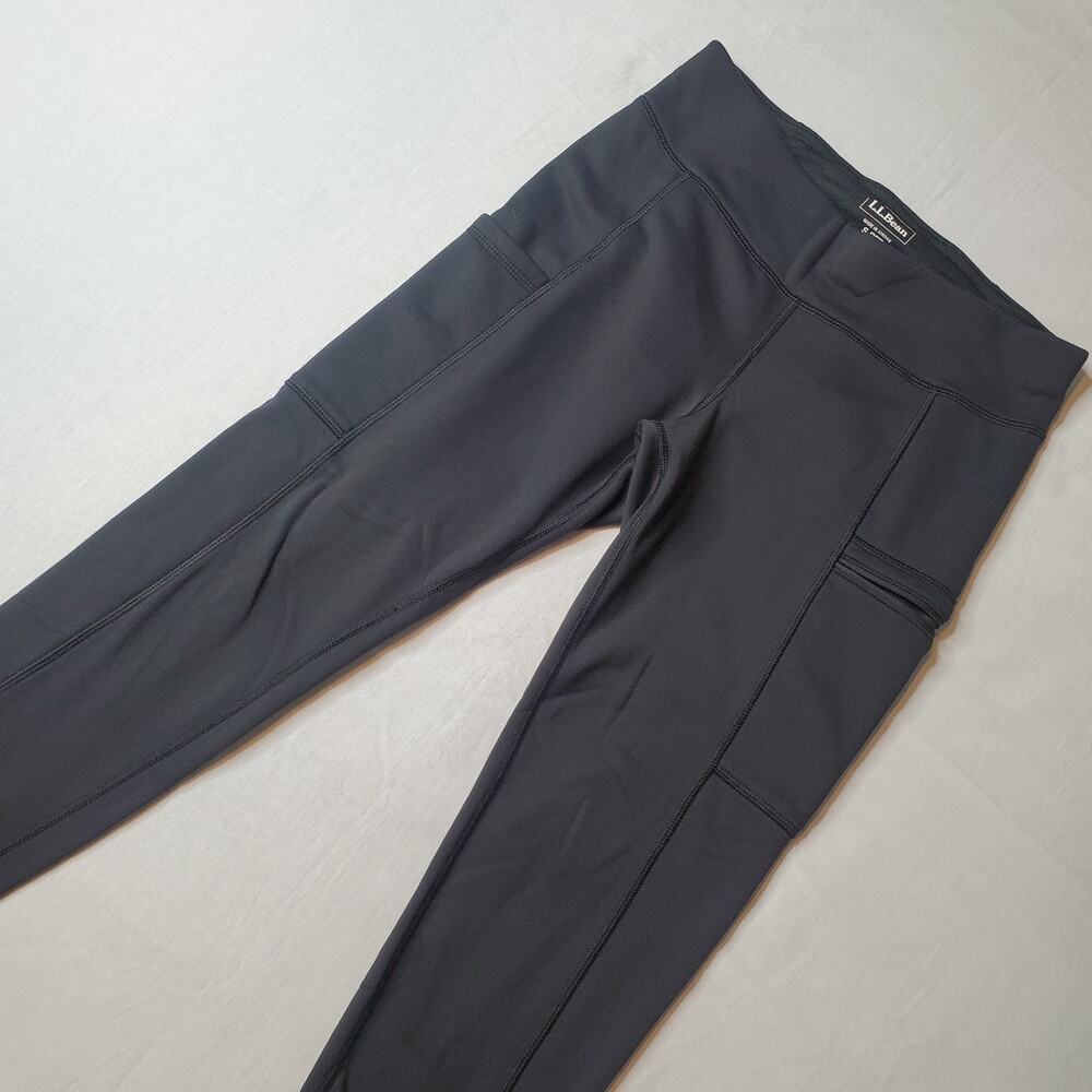 L.L. Bean Women's Size SP PrimaLoft ThermaStretch Fleece Pocket Tights Black